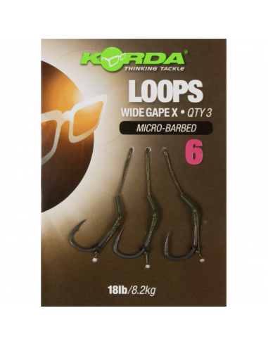 Riguri Korda Wide Gape X Loops Micro-Barbed, 18lbs