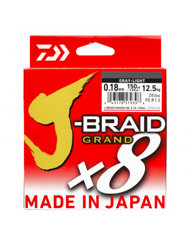 Fir Textil Daiwa J-Braid Grand X8, Gray Light, 135m