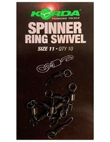 Vartej cu Anou si Agrafa Rapida Korda Spinner Ring Swivel, Nr.11, 10buc/plic