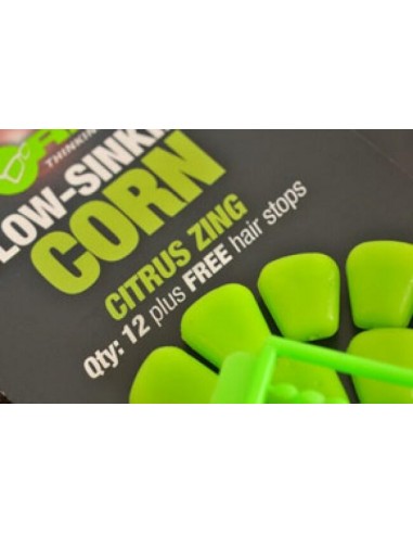 Porumb Flotant Korda Slow Sinking Corn, Citrus Zing Lime, 12buc/plic