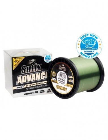 Fir Monofilament Sufix Advance HMPE Hyper CoPolymer, Lo-Vis Green, 1000m