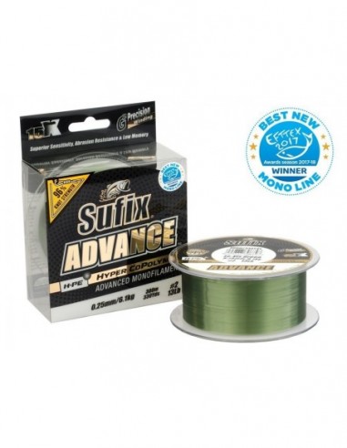 Fir Monofilament Sufix Advance HMPE Hyper CoPolymer, Lo-Vis Green, 300m