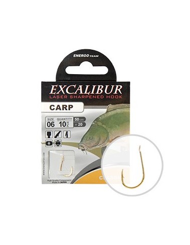 Carlige Legate Excalibur Carp Classic Gold, 10buc/plic