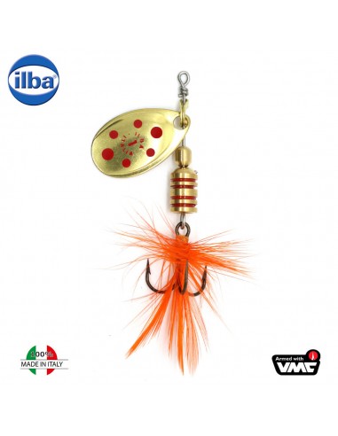 Rotativa Ilba Tondo Mosca Fly Decorated, Culoare Gold/Red, 3gr, Nr. 1