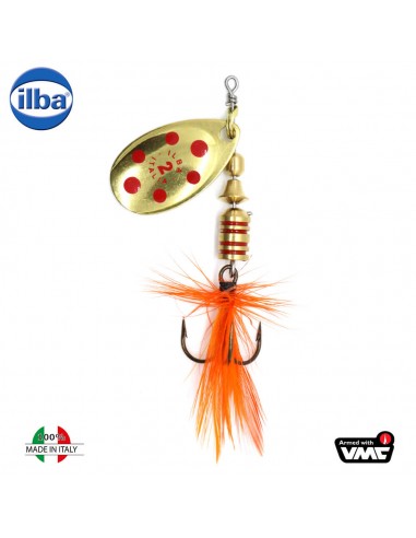 Rotativa Ilba Tondo Mosca Fly Decorated, Culoare Gold/Red, 5gr, Nr. 2