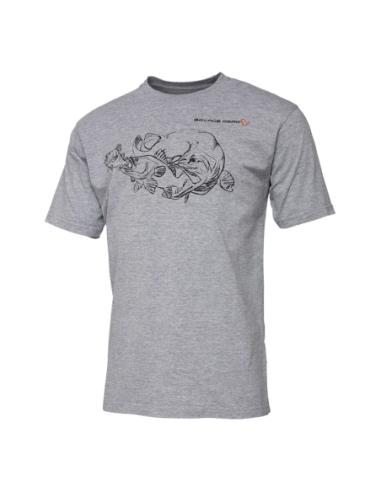 Tricou Savage Gear Cannibal Ink Grey Melange