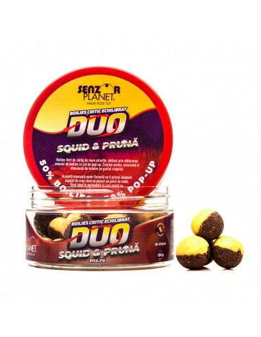 Boilies Pentru Carlig Senzor Planet Duo, Squid Si Pruna, 16-20mm, 150g