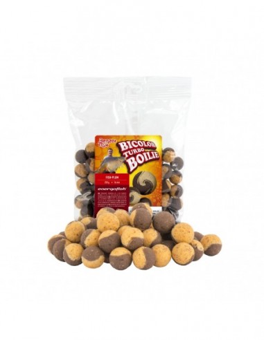 Boilies Benzar Mix Turbo Bicolor, Prune Peste, 20mm, 250gr