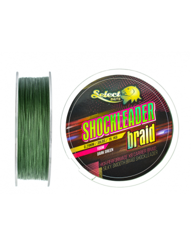 Fir Textil Select Baits Shockleader X8 Braid Dark Green, 100m