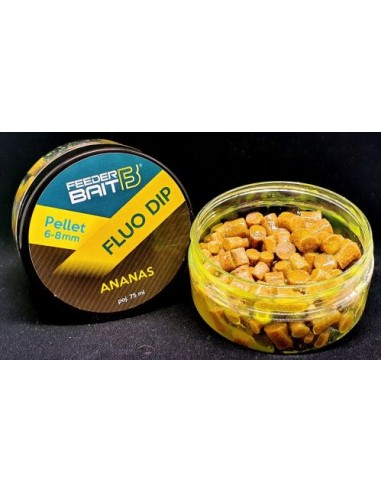 Peleti Feeder Bait Fluo Dip, Ananas, 6-8mm, 75ml