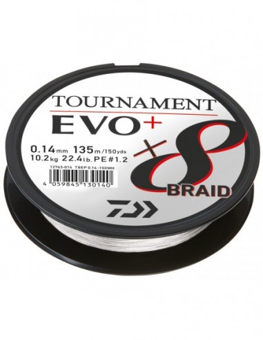 Fir Textil Daiwa Tournament 8X Braid Evo+, Culoare Alb, 135m