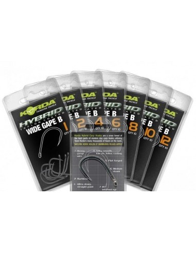 Carlige Korda Wide Gape Barbless, Nr.6, 10buc/plic