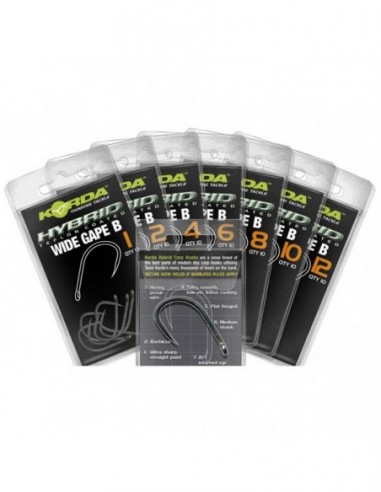 Carlige Korda Wide Gape Barbless, Nr.8, 10buc/plic