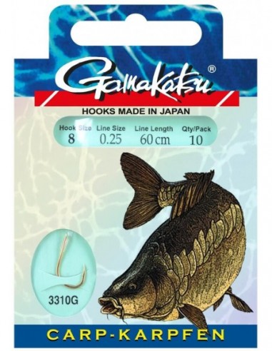 Carlige Legate Gamakatsu Booklet Carp, 0.28mm, Nr.4, 10buc/plic