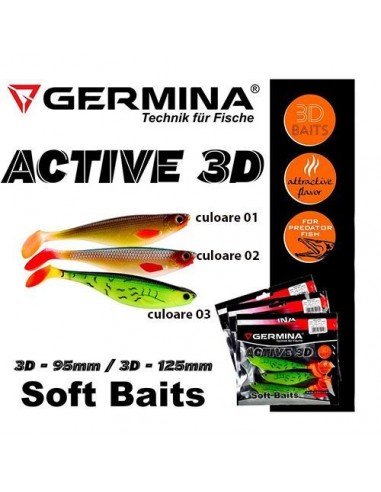 Shad Germina Active 3D, Culoare 02, 9.5cm, 3buc/plic