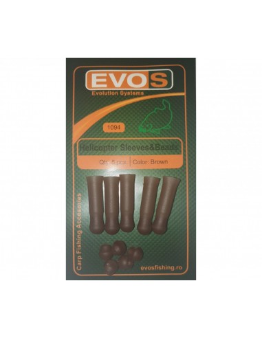 Sistem EVOS Helicopter Sleeves & Beads, Brown, 5buc/plic