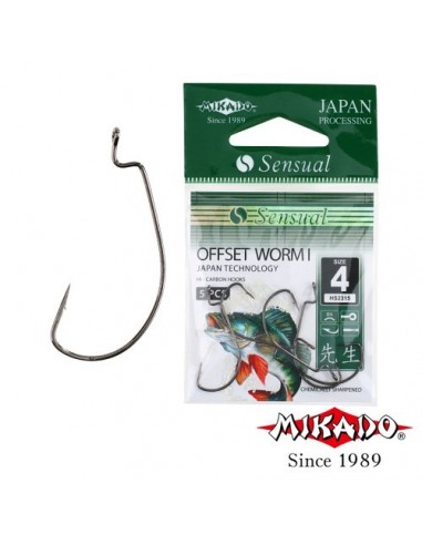 Carlige Mikado Sensual Offset Worm I, 5buc/plic