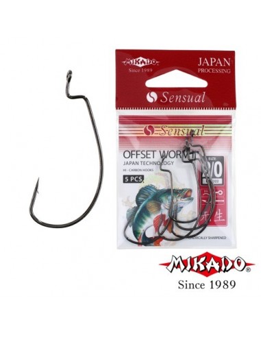 Carlige Mikado Sensual Offset Worm II, 5buc/plic