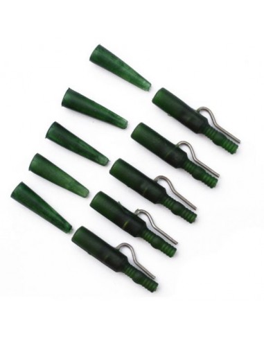 Kit plumb pierdut Mostiro Stainless Steel Lead Clip and Sleeve, Green, 5seturi/plic