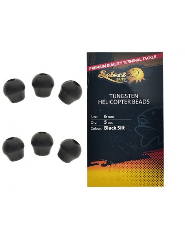 Bilute Tungsten Select Baits Tungsten Helicopter Beads, 6mm, 5buc/plic