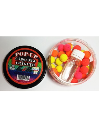 Pop-up Fish Pro Color Mix, Capsuni-Fragute, 12mm, 20g