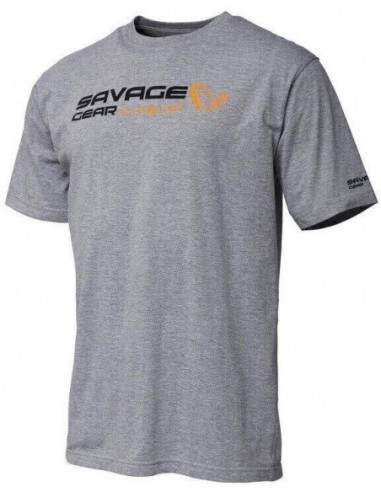 Tricou Savage Gear Signature Logo, Culoare Grey Melange