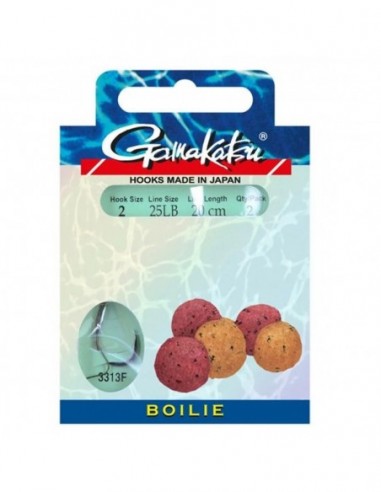 Carlige Legate Gamakatsu Boilie 3313NS, Nr.2, 0.25mm, 20cm, 2buc/plic