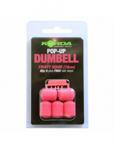 Pelete Flotante Korda Slow-Sinking Dumbell + Free Hair Stops, 12mm, 8buc/plic