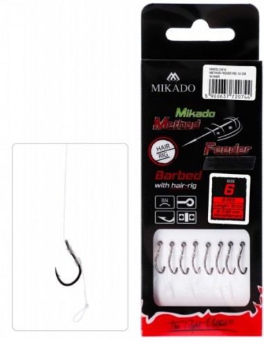 Carlige Legate Mikado Fir De Par, Carlig Nr.12, Fir 0.23mm, 10cm, 8buc/plic