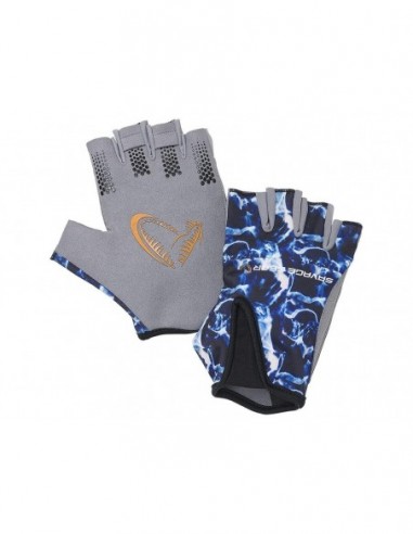 Manusi Savage Gear Marine Half Glove, Sea Blue