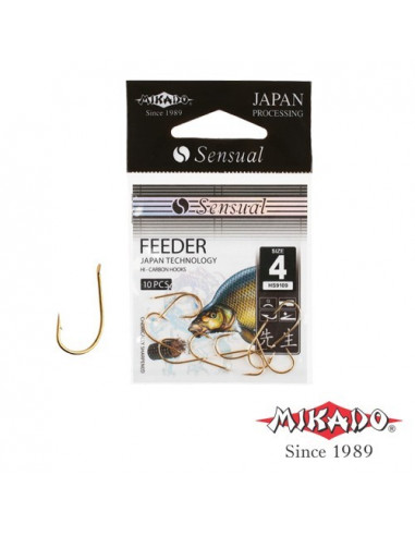 Carlige Mikado Sensual Feeder 9109 Gold, 10buc/plic