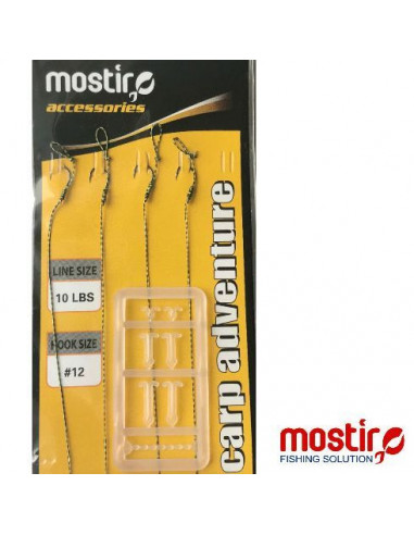 Carlige Legate Mostiro Feeder Loop At End, Carlig Nr.12, Fir 10lbs, 4buc/plic