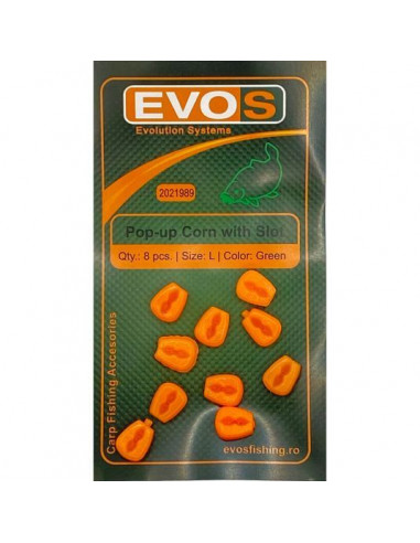 Porumb artificial EVOS Pop Up Corn with Slot, Orange, Marime S, 8buc/plic