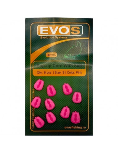 Porumb artificial EVOS Pop Up Corn with Slot, Pink, Marime S, 8buc/plic