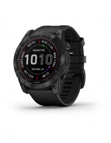 Ceas Garmin Fenix 7X Sapphire Solar Titan DLC Black, 51mm