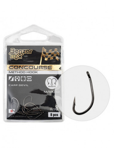 Carlige Benzar Concourse Method Carp Devil, 8buc/plic