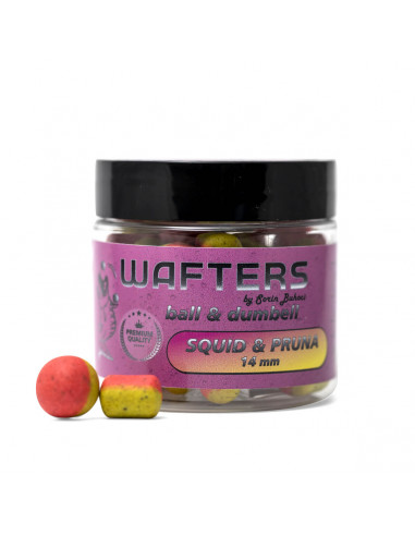 Wafters Addicted Carp Baits Ball & Dumbell, Squid & Pruna, 14mm