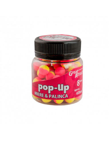 Pop-Up Addicted Carp Baits, Miere & Palinca, 8mm, 60buc