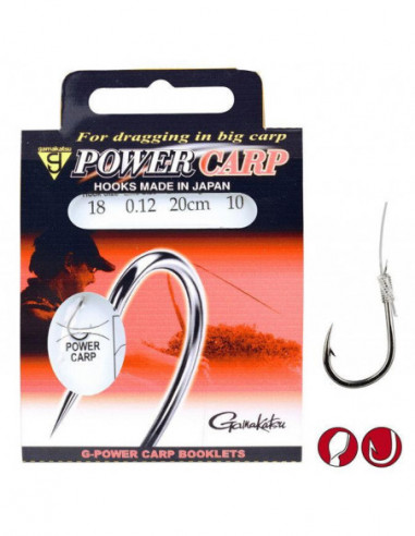 Carlig Legat Gamakatsu Po Carp, Carlig Nr.10, 0.18mm, 20cm, 10buc/plic