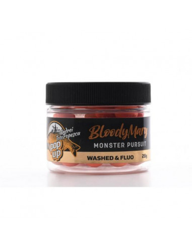 Boilies CPK Pop Up Washed and Fluo, Bloody Mary Monster Pursuit, 12mm, 90ml