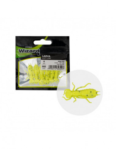 Naluca Larva Wizard Soft Lure, Culoare 002, 3.5cm, 6buc/plic