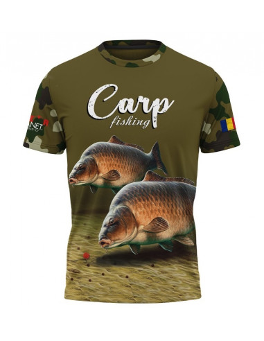 Tricou Senzor Planet Carp Fishing, Verde