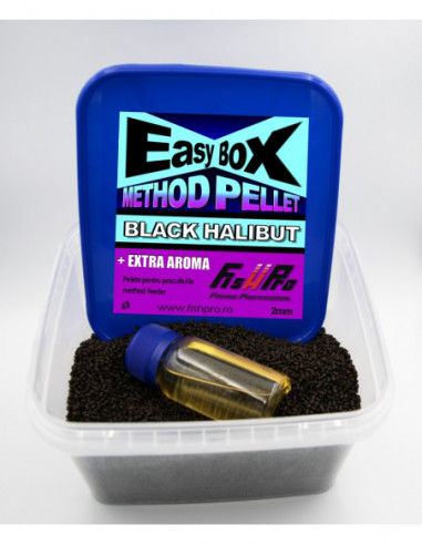 Pelete Fish Pro Easybox Method Pellet, Black Halibut, 500gr+50ml