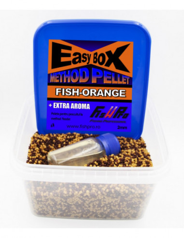 Pelete Fish Pro Easybox Method Pellet, Fish Orange, 500gr+50ml