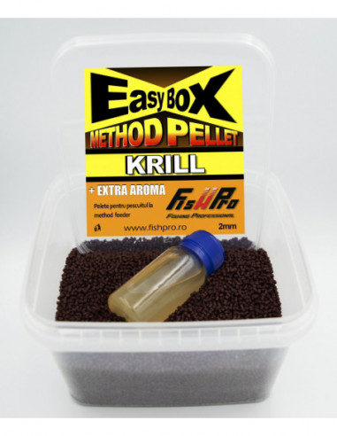 Pelete Fish Pro Easybox Method Pellet, Krill, 500gr+50ml