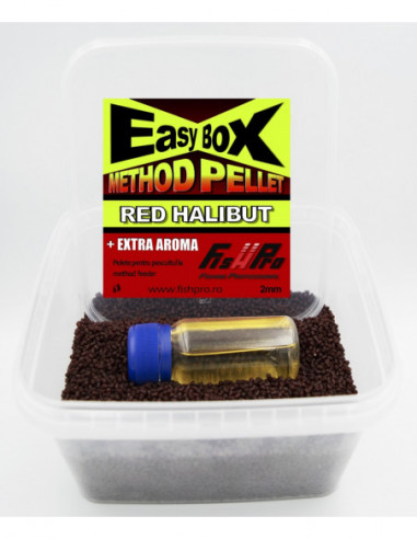 Pelete Fish Pro Easybox Method Pellet, Red Halibut, 500gr+50ml