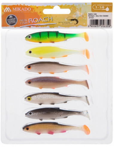 Shad Mikado Real Fish, Culoare Mix, 7cm, 7buc/set