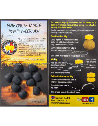 Porumb Artificial Enterprise Tackle Sweetcorn, Black, 10buc/plic