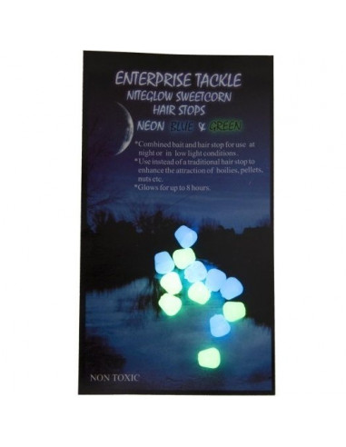 Opritoare Enterprise Tackle NiteGlow Sweetcorn Hair Stops, 12buc/plic