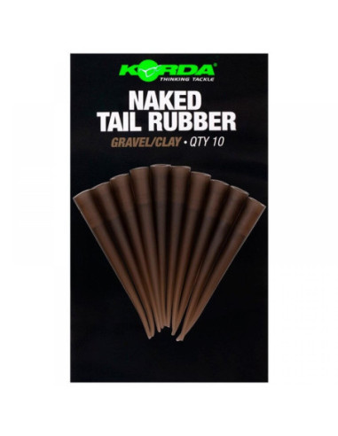 Conuri de Siguranta Korda Naked Tail Rubber, Gravel/Clay, 10buc/plic